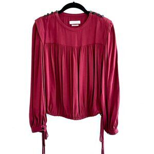 Isabel Marant Etoile Burgundy Peasant Blouse - Size 36 (US size 4)